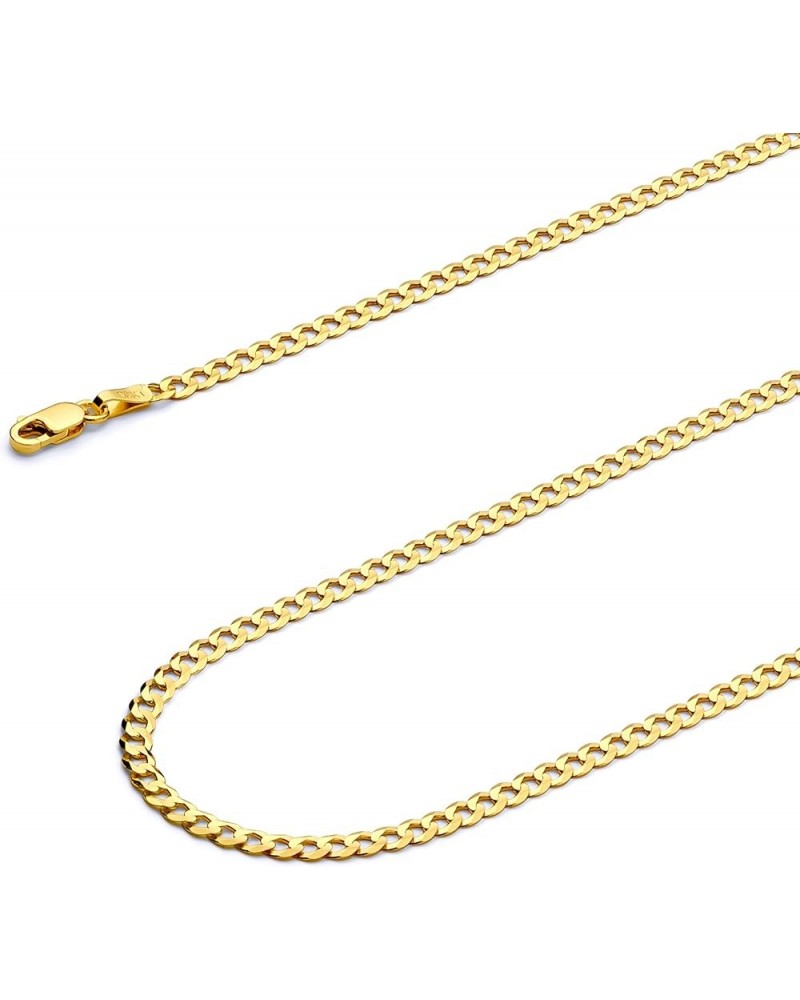 14K Hollow Gold Cuban Link Curb Chains (Select Options) 22 Inches Yellow Gold $231.20 Necklaces