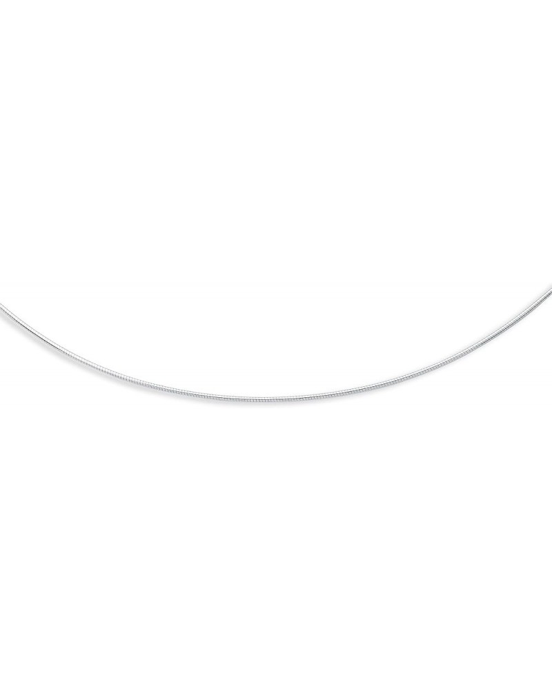 14K Rose, White or Yellow Solid Gold Round Omega 1.5mm Chain Snake Necklace w/Screw-Off-Lock 16.0 Inches White Gold $217.36 N...