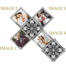 Photo Charm Bead That Hold 4 Picture Sterling Silver Personalized Photo Charm Bead Customized Four Sides Picture Bead Fit Sna...