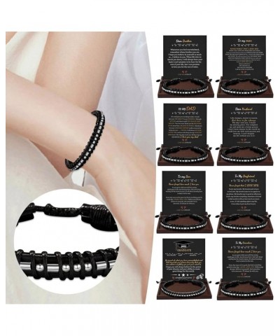 Mens Fashion Code Leather Bracelet Handwoven Three Layer Leather Bracelet Leather H $4.99 Bracelets