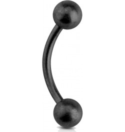 Curved Barbell Steel 00G-18G CR Belly Ring Nipple Tragus Eyebrow Studs Cartilage Jewelry 16G, 10mm (Medium), Matte Black $9.2...