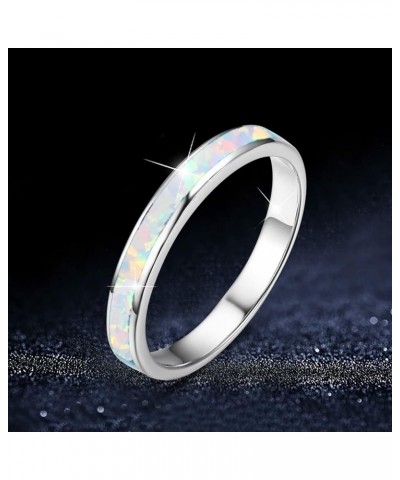 Mens Women Wedding Rings Fashion Jewelry Engagement Rings Opal Sapphire Bridal Band Promise Rings (Blue-a, 7) White 6 $5.27 R...