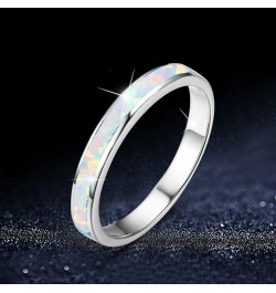 Mens Women Wedding Rings Fashion Jewelry Engagement Rings Opal Sapphire Bridal Band Promise Rings (Blue-a, 7) White 6 $5.27 R...