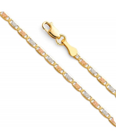 14k Real Tri Color Gold Solid 2mm Diamond Cut Chain Necklace with Lobster Claw Clasp Clasp 16.0 Inches $92.82 Necklaces