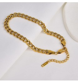 Gold Ankle Bracelets for Women Flat Mariner Cuban Rope Snake Anklet 18K Gold Plated Foot Chain Cuban Link Adjustable Ankle Br...