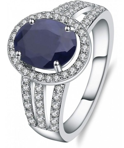 2.02Ct Oval Blue Sapphire 925 Sterling Silver Halo Cocktail Ring For Women $18.92 Rings