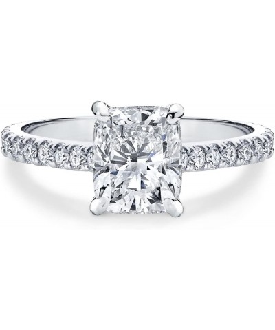 2ct Cushion Cut Cubic Zirconia Engagement Rings for Women Platinum Plated Sterling Silver $18.28 Rings