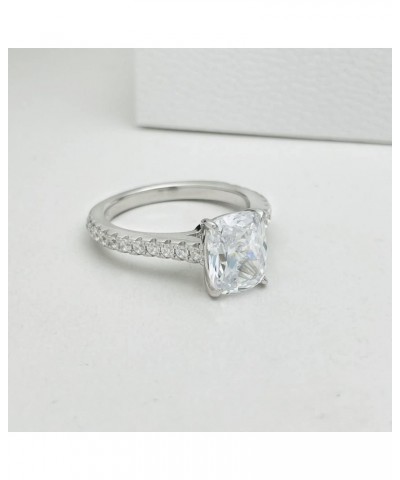 2ct Cushion Cut Cubic Zirconia Engagement Rings for Women Platinum Plated Sterling Silver $18.28 Rings