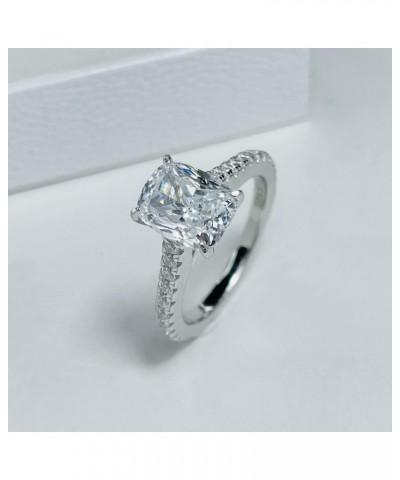 2ct Cushion Cut Cubic Zirconia Engagement Rings for Women Platinum Plated Sterling Silver $18.28 Rings