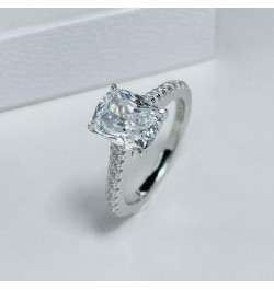 2ct Cushion Cut Cubic Zirconia Engagement Rings for Women Platinum Plated Sterling Silver $18.28 Rings