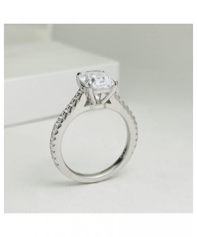 2ct Cushion Cut Cubic Zirconia Engagement Rings for Women Platinum Plated Sterling Silver $18.28 Rings