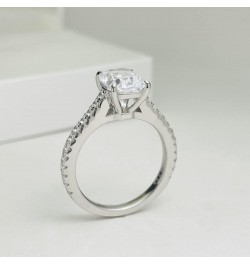 2ct Cushion Cut Cubic Zirconia Engagement Rings for Women Platinum Plated Sterling Silver $18.28 Rings