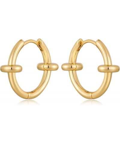 Gold Huggie Hoop for Women Rectangle Hoop Earrings Small Hoop Trendy Jewelry Gifts for Women hoop B $10.07 Earrings