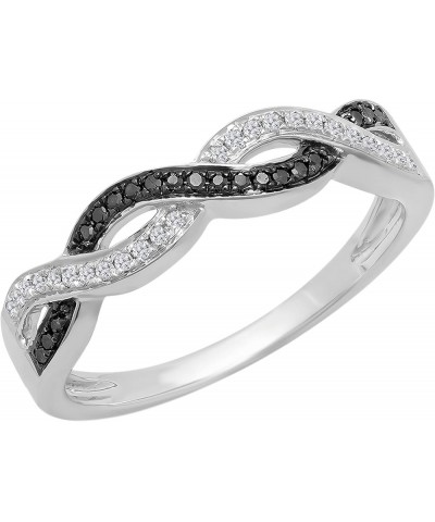 0.15 Cttw Round Black & White Diamond Criss Cross Stackable Ring for Women in 925 Sterling Silver 4.5 $44.06 Bracelets