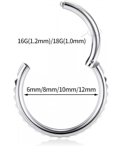 18G 16G 316L Surgical Steel Hinged Nose Rings Hoop Seamless Piercing Rings for Nose Conch Septum Cartilage Helix Tragus Rook ...