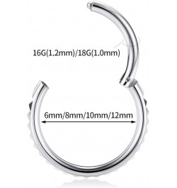 18G 16G 316L Surgical Steel Hinged Nose Rings Hoop Seamless Piercing Rings for Nose Conch Septum Cartilage Helix Tragus Rook ...