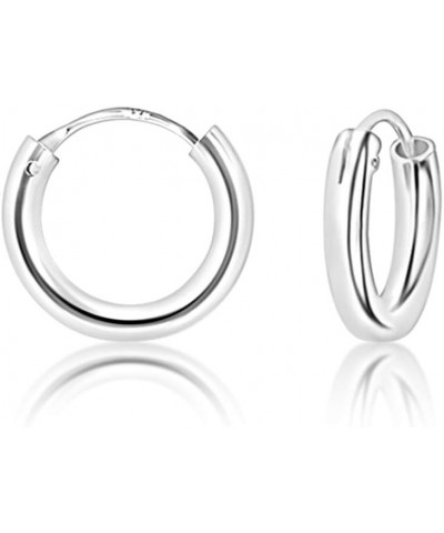 925 Sterling Silver TINY/SMALL/MEDIUM/LARGE Endless Hoops/Sleepers Earrings - Thickness 2 mm - Outer Diameter: 10, 12, 14, 16...