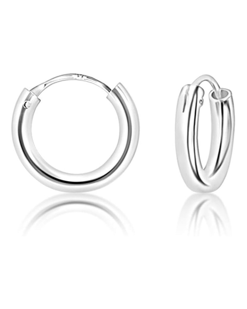 925 Sterling Silver TINY/SMALL/MEDIUM/LARGE Endless Hoops/Sleepers Earrings - Thickness 2 mm - Outer Diameter: 10, 12, 14, 16...