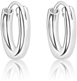 925 Sterling Silver TINY/SMALL/MEDIUM/LARGE Endless Hoops/Sleepers Earrings - Thickness 2 mm - Outer Diameter: 10, 12, 14, 16...