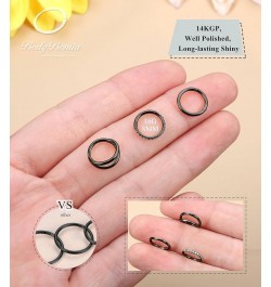 3pcs Nose Rings Hoops - 316L Surgical Steel Double Hoop Nose Rings 16G/18G/20G Hinged CZ Conch Piercing Jewelry Septum Clicke...