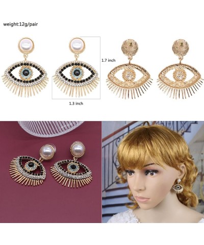 Crystal Evil Eyes Drop Earrings Fashion Unique Abstract Eyes Rhinestone Dangle Earring for Women Girls Exaggerated Jewelry Bl...