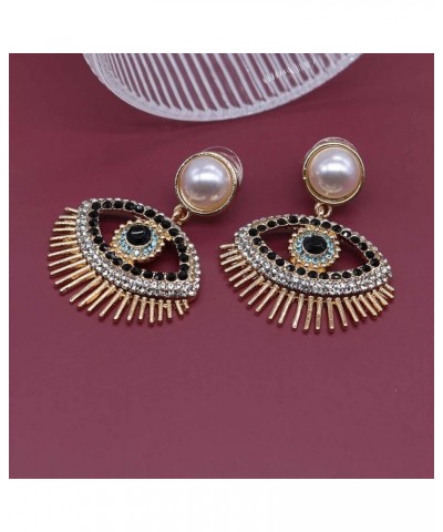 Crystal Evil Eyes Drop Earrings Fashion Unique Abstract Eyes Rhinestone Dangle Earring for Women Girls Exaggerated Jewelry Bl...