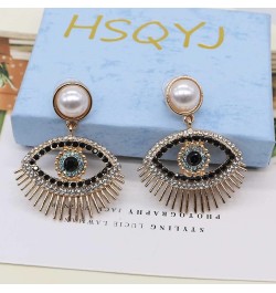 Crystal Evil Eyes Drop Earrings Fashion Unique Abstract Eyes Rhinestone Dangle Earring for Women Girls Exaggerated Jewelry Bl...