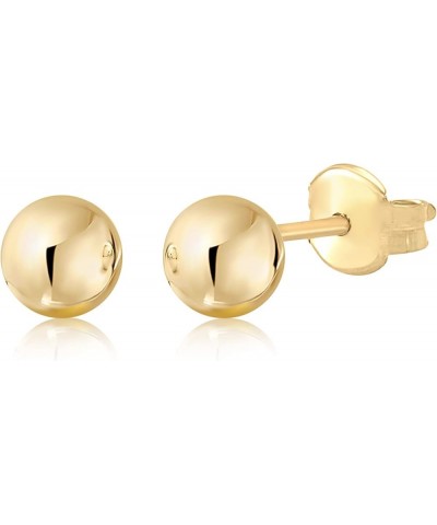 Gold Ball Stud Earrings for Women and Girls | 10k, 14k | White Yellow or Rose Gold | 5mm -12mm | Nickel Free 10K Yellow Gold ...