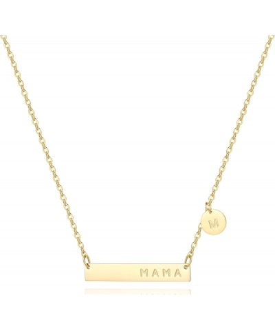 MAMA Bar Necklace,Initial Necklace,mama necklaces for women,18K Gold Plated Mama Necklace,Mothers Day Gifts M $8.24 Necklaces