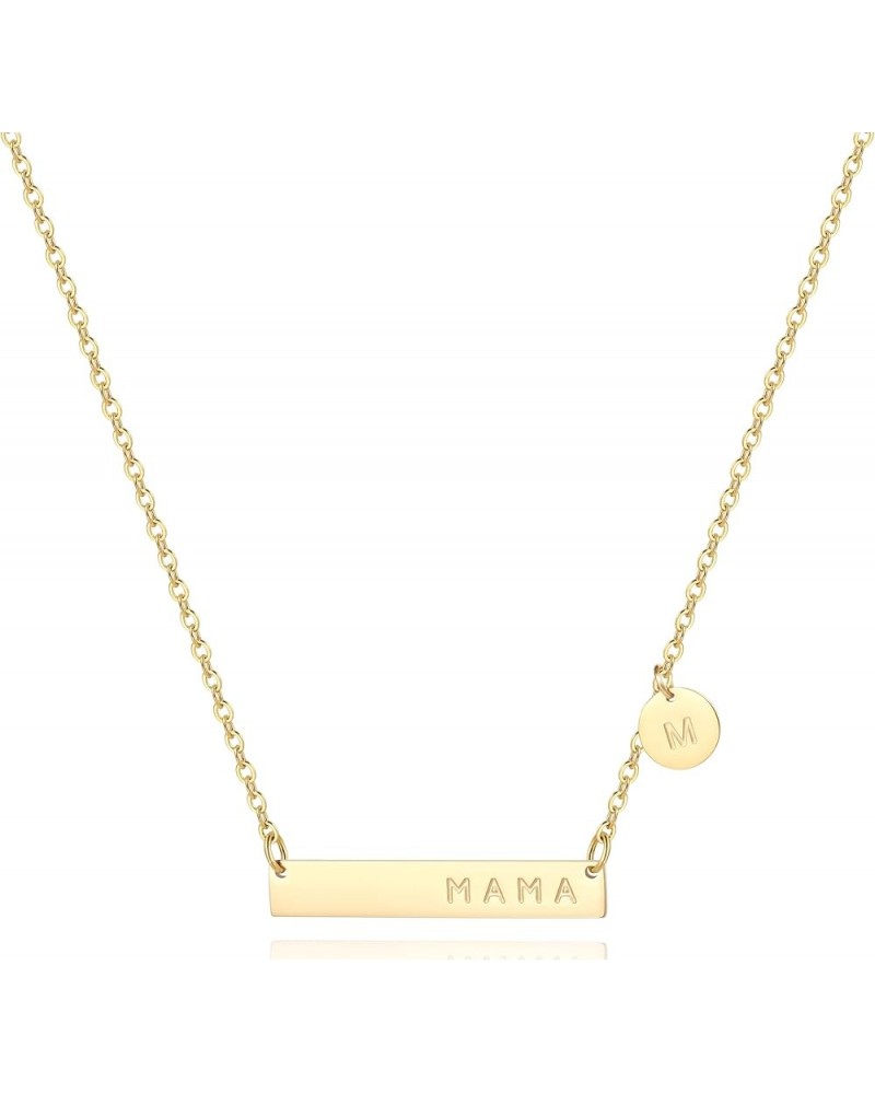 MAMA Bar Necklace,Initial Necklace,mama necklaces for women,18K Gold Plated Mama Necklace,Mothers Day Gifts M $8.24 Necklaces