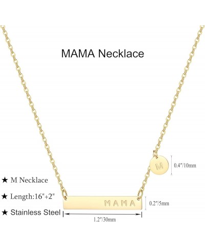 MAMA Bar Necklace,Initial Necklace,mama necklaces for women,18K Gold Plated Mama Necklace,Mothers Day Gifts M $8.24 Necklaces