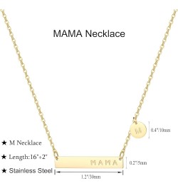 MAMA Bar Necklace,Initial Necklace,mama necklaces for women,18K Gold Plated Mama Necklace,Mothers Day Gifts M $8.24 Necklaces