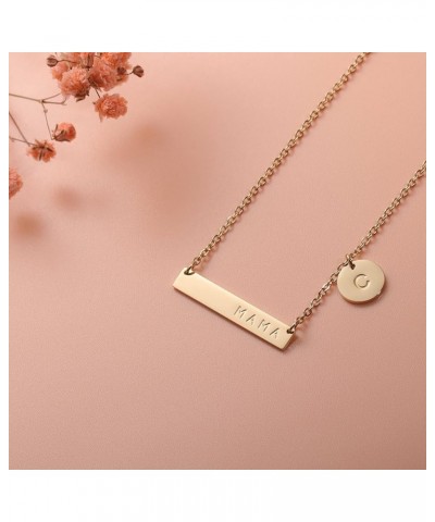 MAMA Bar Necklace,Initial Necklace,mama necklaces for women,18K Gold Plated Mama Necklace,Mothers Day Gifts M $8.24 Necklaces