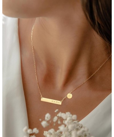 MAMA Bar Necklace,Initial Necklace,mama necklaces for women,18K Gold Plated Mama Necklace,Mothers Day Gifts M $8.24 Necklaces