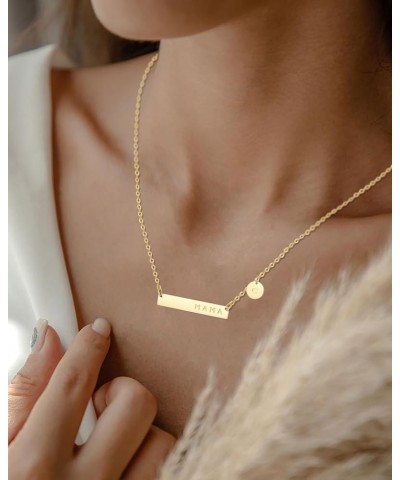 MAMA Bar Necklace,Initial Necklace,mama necklaces for women,18K Gold Plated Mama Necklace,Mothers Day Gifts M $8.24 Necklaces