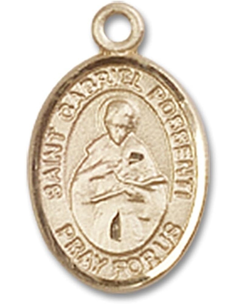 14 Karat Gold Catholic Patron Saint Medal Petite Charm Pendant, 1/2 Inch Saint Gabriel Possenti $100.58 Pendants