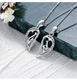 Heart Necklace for Women 925 Sterling Silver Heart Pendant Couples Keepsake Necklace Gift for Women Lovers Couple Matching Ne...