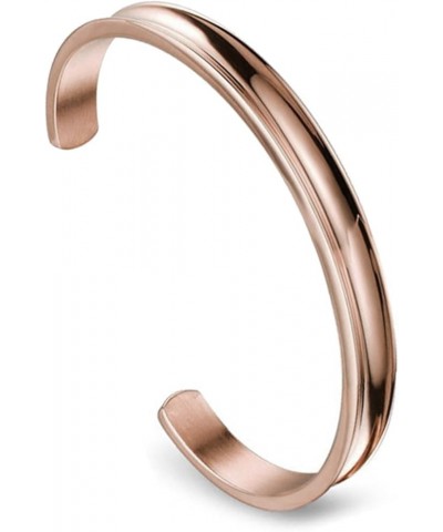 Stainless Steel Bracelet Grooved Cuff Bangle for Women Girls Rose Gold $11.21 Bracelets