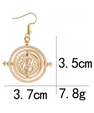 Hourglass Dangle Earrings Inspired Rotating Time Converter Hourglass Earrings For Girls Women gold plated $9.35 Earrings