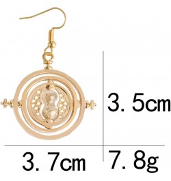 Hourglass Dangle Earrings Inspired Rotating Time Converter Hourglass Earrings For Girls Women gold plated $9.35 Earrings