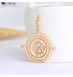 Hourglass Dangle Earrings Inspired Rotating Time Converter Hourglass Earrings For Girls Women gold plated $9.35 Earrings