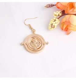 Hourglass Dangle Earrings Inspired Rotating Time Converter Hourglass Earrings For Girls Women gold plated $9.35 Earrings