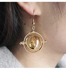 Hourglass Dangle Earrings Inspired Rotating Time Converter Hourglass Earrings For Girls Women gold plated $9.35 Earrings