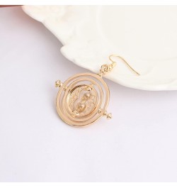 Hourglass Dangle Earrings Inspired Rotating Time Converter Hourglass Earrings For Girls Women gold plated $9.35 Earrings