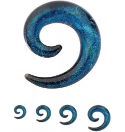 Blue Glass Sparkle Swirl Galaxy Spiral Taper Plugs, Sold as a Pair 6mm (2GA) $10.65 Body Jewelry