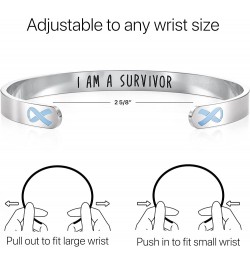 Cancer Awareness Bracelet - Ribbon, "Funk Cancer” & I Am Survivor - Gift for Women and Men Light Blue Prostate Cancer "I Am A...