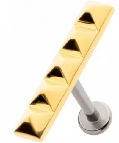 18GA 316L Stainless Steel Internally Threaded 5 Pyramid Stud Top Flat Back Stud Gold Tone $9.27 Body Jewelry