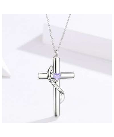 Personalize Solid 10k 14k 18k Real Gold Birthstone Cross Locket for Ashes, Simulated Gemstone Cross Urn Necklaces with Gold C...