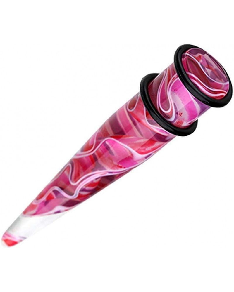 Marble Lava UV Acrylic Ear Stretching Taper 7/16" (11mm), Pink/Purple $10.25 Body Jewelry