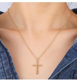 Cross Necklace for Women Girls, 14K Gold Plated Dainty Crucifix Necklace CZ Faith Gold Cross Pendant Necklaces, Diamond Cross...